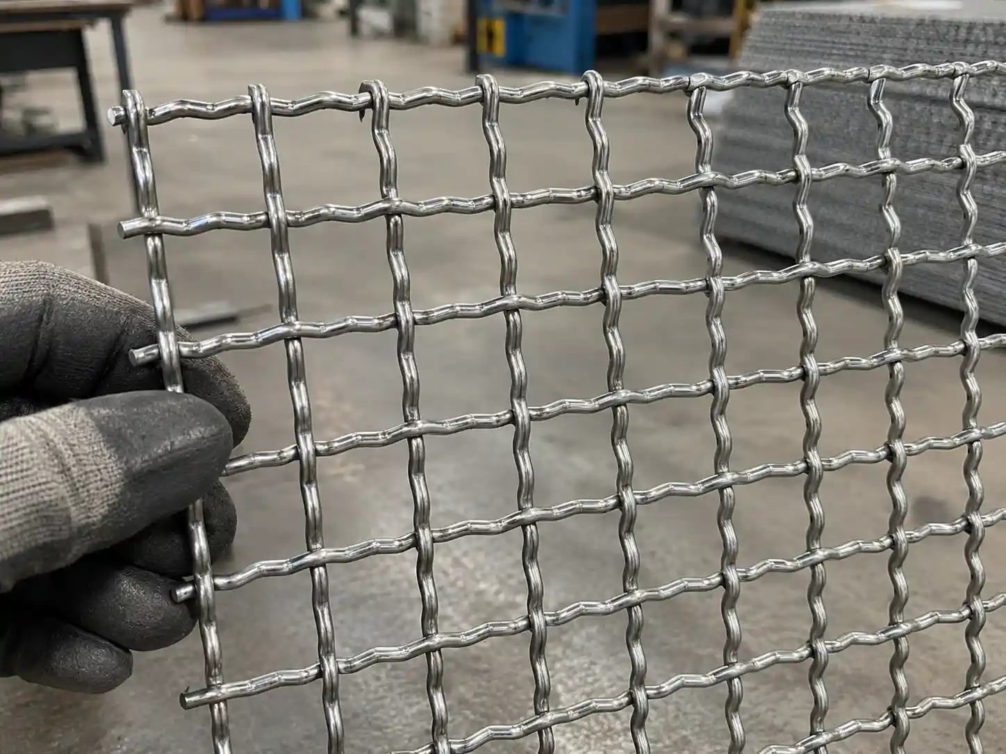 Double Crimp Wire Mesh Double crimp wire mesh with both warp and weft wires crimped at each intersection for stable openings