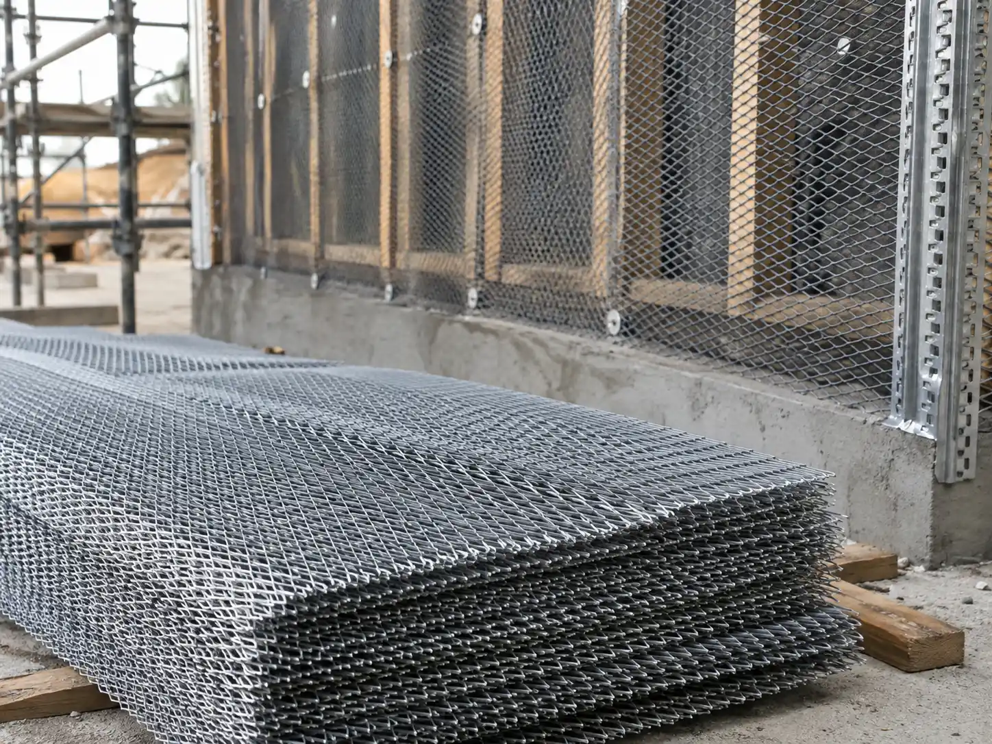 Expanded Metal Lath Expanded metal lath sheets prepared for plaster, stucco and construction reinforcement applications