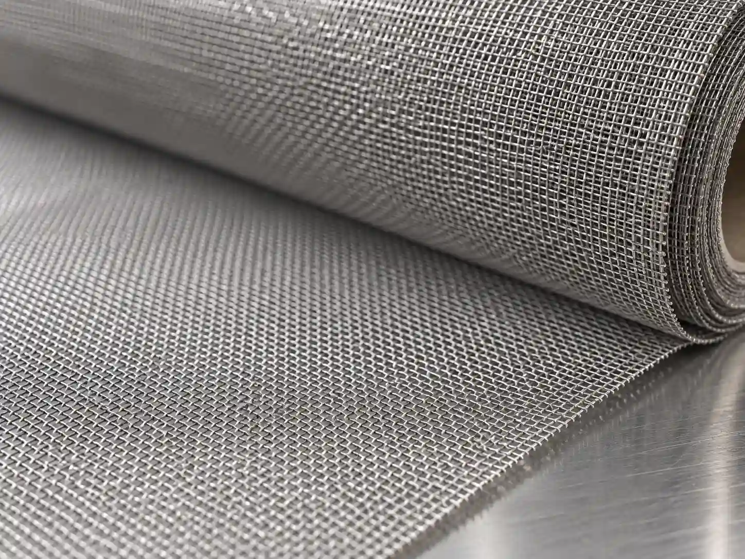 Fine stainless steel wire mesh with tightly woven wires and small openings