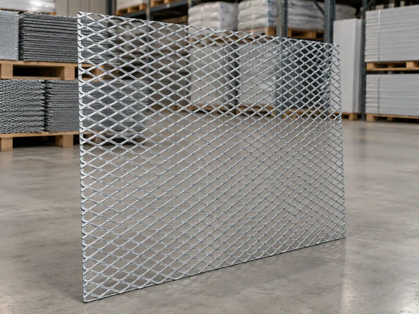 Flat galvanized expanded metal lath sheet with uniform diamond openings for plaster and stucco applications