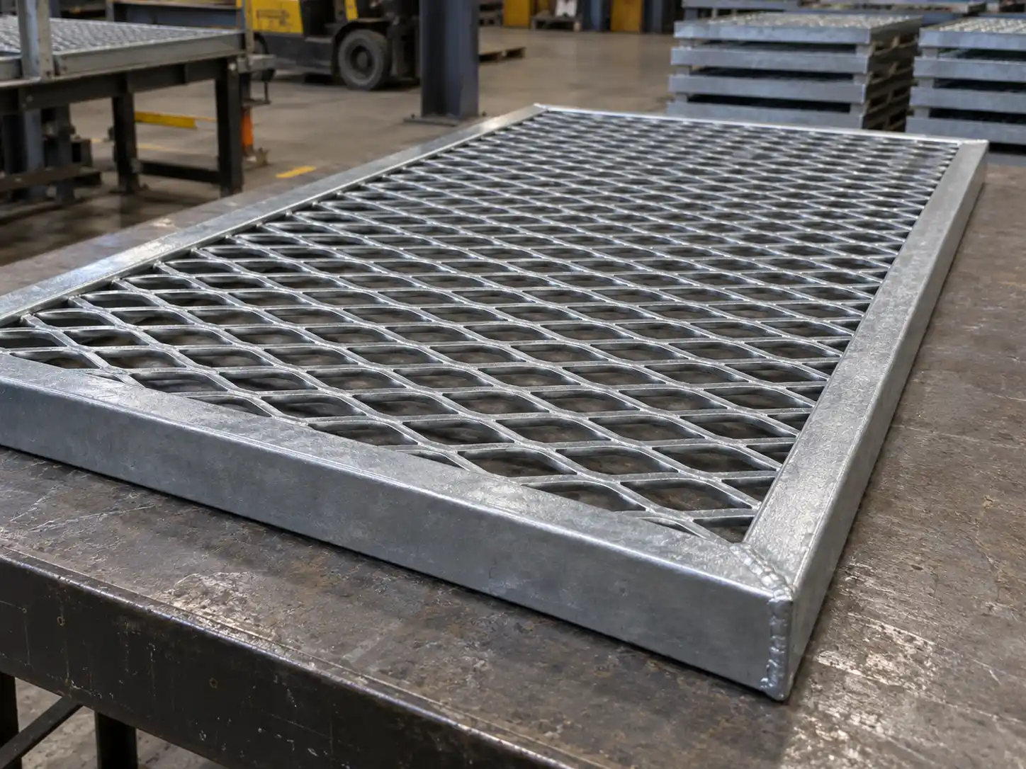 Framed Edge Expanded Metal Grating Expanded metal grating panel with welded perimeter frame for added rigidity and installation support