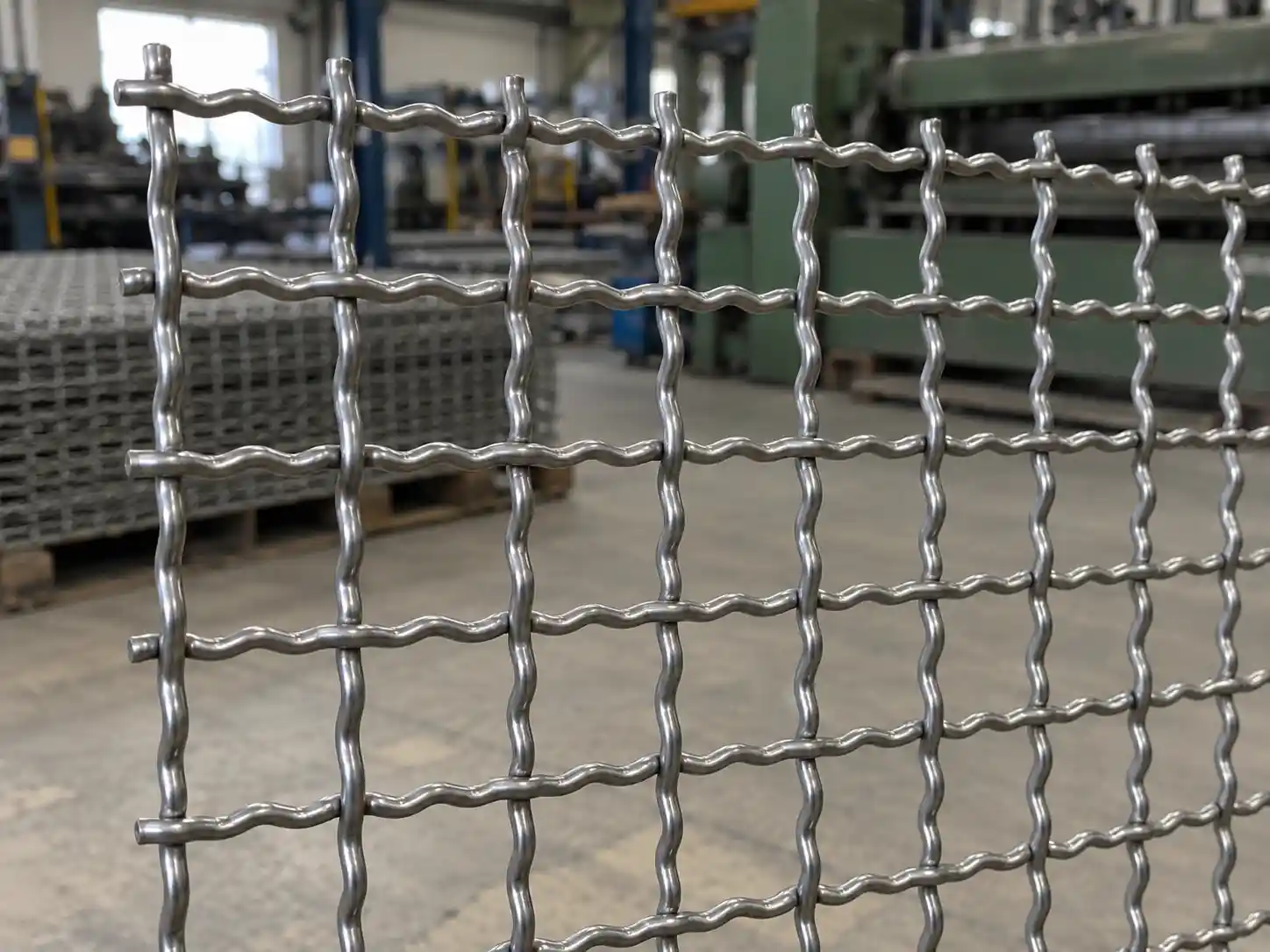 Intermediate Crimp Wire Mesh Intermediate crimp wire mesh with additional crimps between wire intersections for larger openings