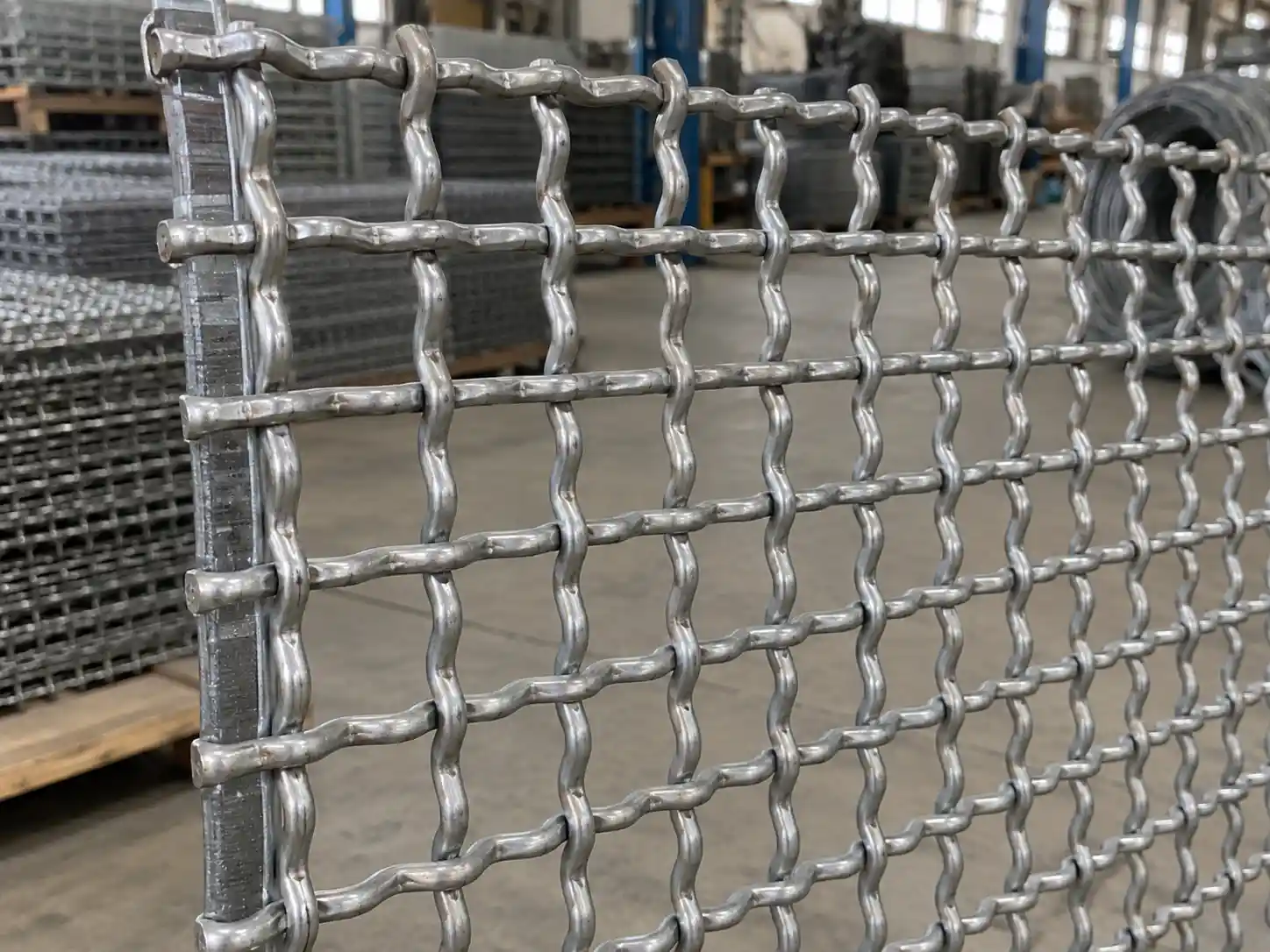 Lock Crimp Wire Mesh Lock crimp wire mesh with tightly formed wire intersections designed to improve opening stability