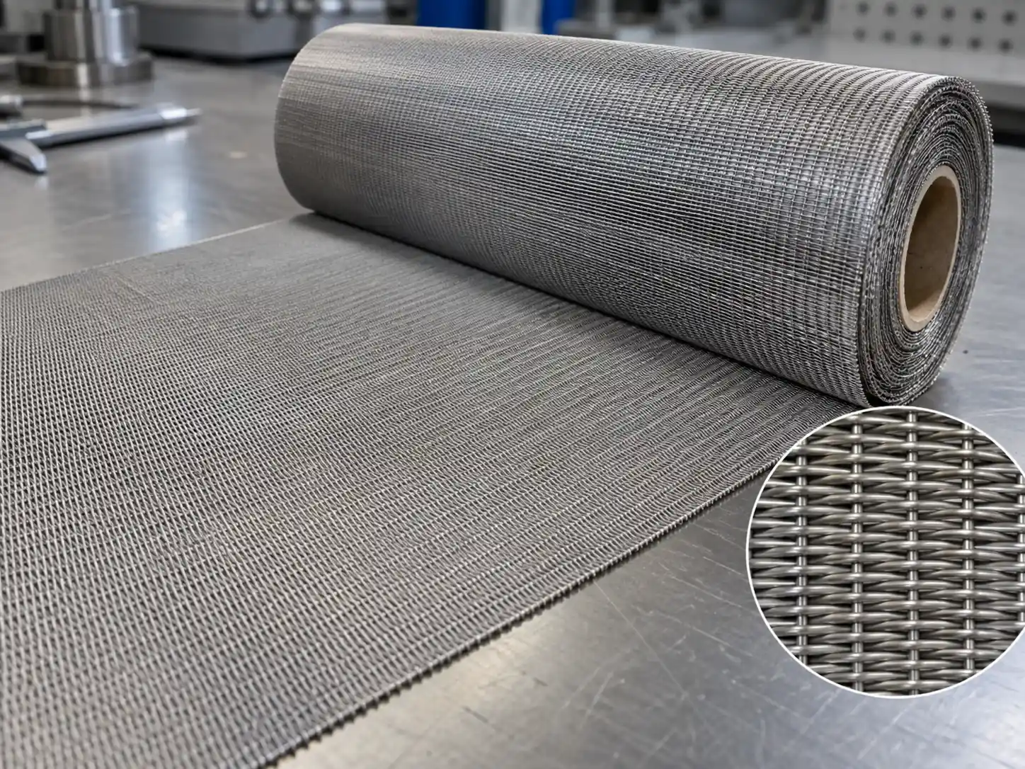 Plain Dutch weave wire mesh with dense warp and weft arrangement for controlled industrial filtration