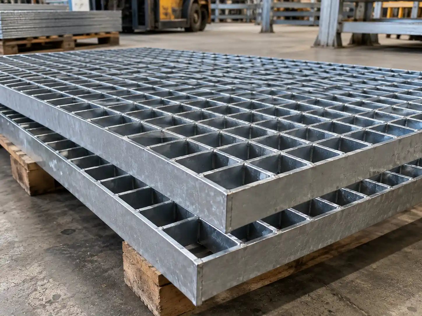 Press-Locked Bar Grating Press-locked bar grating with interlocked flat bearing bars and cross bars forming a rigid rectangular grid