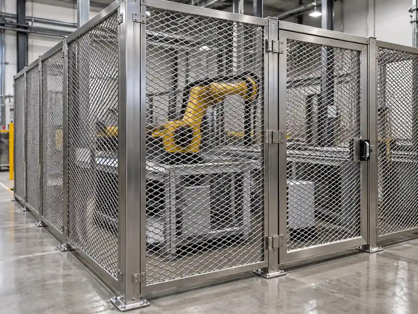 Stainless Steel Expanded Metal Safety Enclosure Industrial equipment enclosure made with stainless steel expanded metal mesh panels