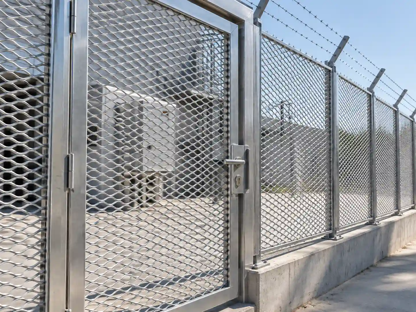 Stainless Steel Expanded Metal Security Fence Stainless steel expanded metal security fence and gate for industrial perimeter protection