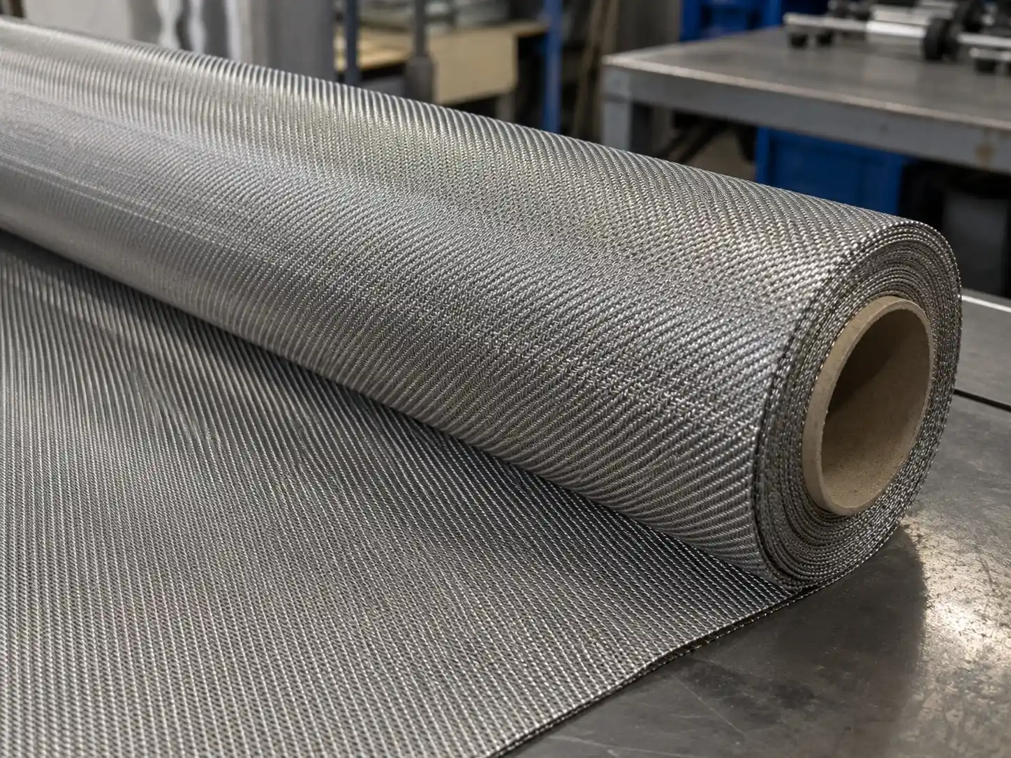 Twilled Dutch weave wire mesh roll with dense diagonal wire structure for fine filtration applications