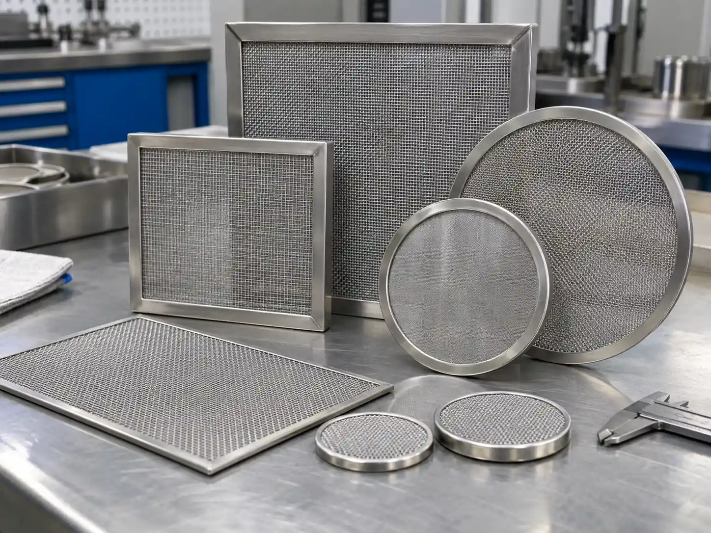 Wire Mesh Filter Screens Framed round and rectangular wire mesh filter screens for industrial processing and replaceable filtration sections
