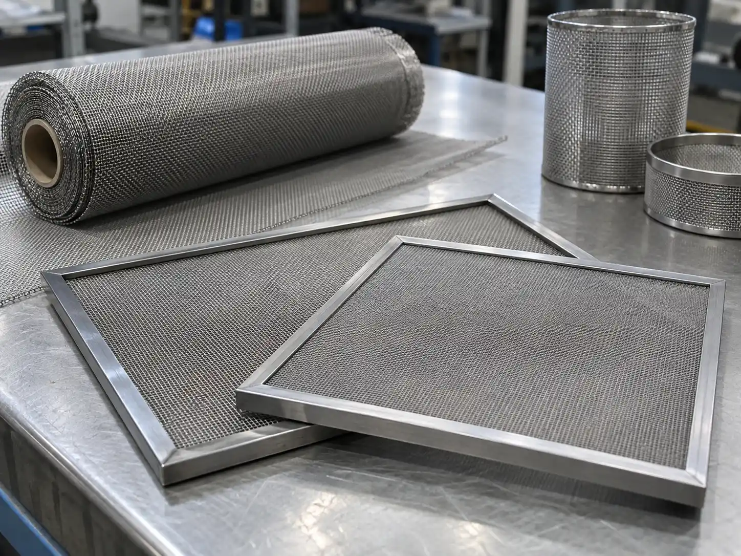 Wire Mesh Screens and Wire Cloth Wire mesh screens and wire cloth panels with framed and cylindrical fabricated forms for filtration applications